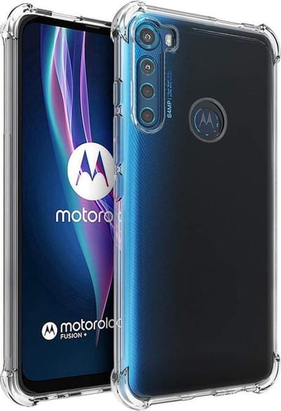 Hoesje Geschikt voor: Motorola Moto One Fusion Plus - Anti Shock Silicone Bumper - Transparant
