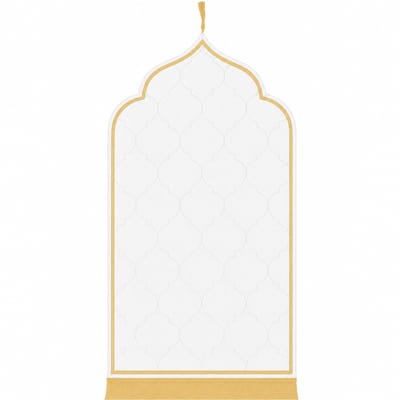 Baraka Treasures Luxe Gebedskleed - Islamitische Gebedskleed - Fluwelen Gebedskleed - Gebedsmat - Ramadan Geschenk - Sajada - Seccade - 115cm x 65cm - Wit