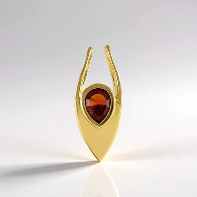 Cavill - Zilveren hanger verguld 925 sterling zilver - Madeira citrien 0,938 ct - druppelvormig - Braziliaanse citrien sieraden dames elegant