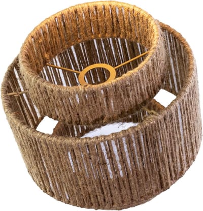 Boho Rieten Lampenkap voor Tafel- en Plafondlampen - Houten en Ronde Lampenkap (Bruin, 14cm Diameter, 15cm Hoogte) - Stijlvolle Verlichting voor Interieur
