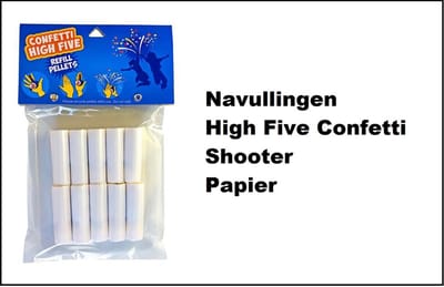 10x Navulling High Five Confetti Shooter met papieren snippers - shooter papier hig five thema feest festival party jubileum huwelijk