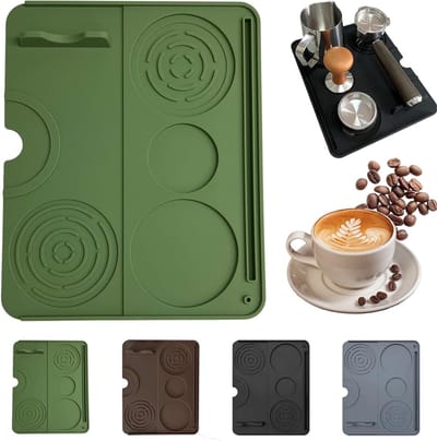 Siliconen koffie aanpassingsplank in groen - Ideaal voor koffiefilters, barista-tools en keukenaccessoires, 20 x 15 cm