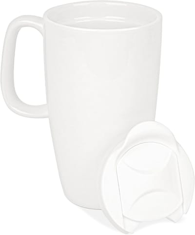 Grote keramische koffiemok van 19oz met schuifdeksel, herbruikbare drinkbeker, vaatwasser- en magnetronbestendig