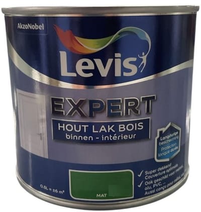 Levis Expert Hout Lak Mat Binnen - Watergedragen krasvaste matte lak - 0.50 L - RAL 9010 Pure White ( gebrokenwit)