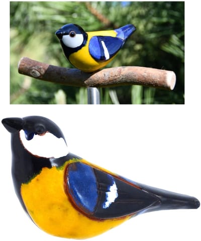 Dailygoods- Tuinsteker Handgemaakt - Tuindecoratie voor Buiten - Vorstbestendig - Keramiek - Vogel Tuinfiguren - Uniek Ontwerp