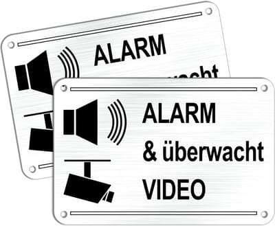Waarschuwingsbord Alarm Beveiligd en Videobewaking | Weerbestendig Aluminium