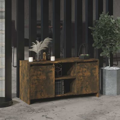 vidaXL - Tv-meubel - 102x37,5x52,5 - cm - bewerkt - hout - gerookt - eikenkleurig