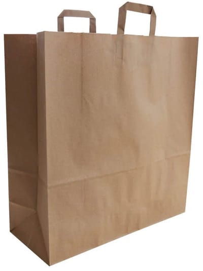 Papieren tasjes 50 stuks Budget - Bruin - 46x16x49cm - Cadeautasjes - Papieren tasjes met handvat