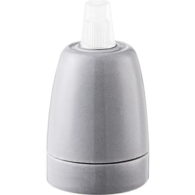 Home Sweet Home - E27 fItting - Grijs - 4.8/4.8/5.8cm - Rond - voor E27 lamphouder gemaakt van porselein - geschikt voor E27 lichtbron - ENEC