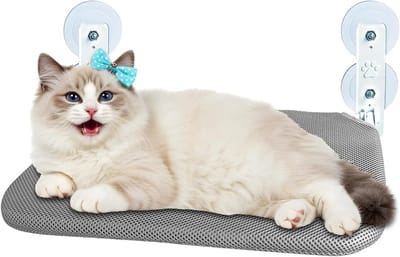 Hangmat voor Katten aan het Raam, Vouwbare en Ademend Kattenhangmat voor Zonnebaden, Observeren en Klimmen - Maximaal 15kg Draagcapaciteit