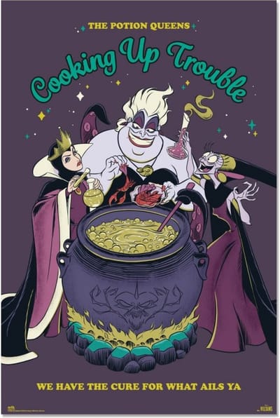 Disney poster - slechteriken - Sneeuwwitje - Ursula - 61 x 91.5 cm.