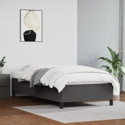 vidaXL - Bedframe - kunstleer - grijs - 80x200 - cm