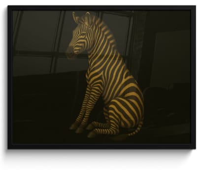Poster in lijst - Fotolijst 70x50 cm - Posters - Zebra - Strepen - Goud - Posterlijst zwart - Decoratie - Wanddecoratie woonkamer - Muurdecoratie slaapkamer
