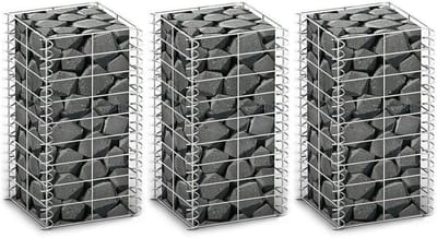 Schanskorven Gegalvaniseerd - Stenen Manden - Tuin Inrichten - Roestbestendig Staal - 25x50x25 cm - Zilver