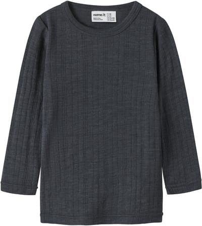NAME IT - NMMWANG WOOL NEEDLE LS TOP SOLID NOOS - Jongens - Lange mouwen shirts