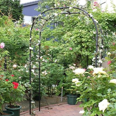 Metalen Rozenboog - Tuin Prieel - Planten Ondersteunen - Roestbestendige Coating - 200 x 230 cm - Zwart