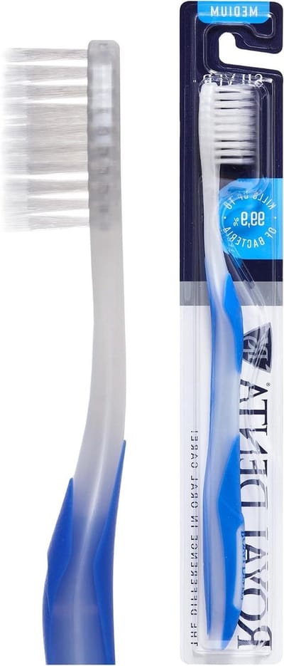 Handmatige Tandenborstel - Volwassen Borstel - Mondhygiëne Verbeteren - Zilver Geïnfuseerde Borstels - 23 cm - Blauw