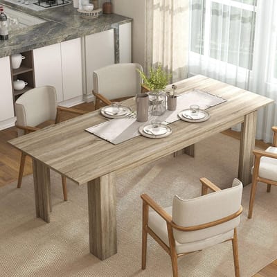 Pugsdrly - Uitschuifbare eettafel - Voor 6-10 personen - Uit te schuiven van 180 tot 260 cm - Hout - Zonder stoelen