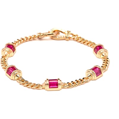 Luxenter Armband met zirkonia robijn en 18k geelgouden afwerking - Kansha