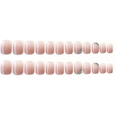 24 stuks/set nepnagels kunst schattig met diamanten meisjes ballet press-on nageltips acryl plaknagels 24pcs