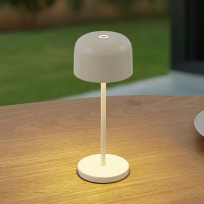 Lucande - Terraslampen- met dimmer - CCT - 1licht - Aluminium, polycarbonaat - H: 20 cm - crèmekleurig beige - Inclusief lichtbron