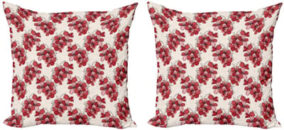 ABAKUHAUS Bloemen kussenhoezen set – 2x40x40 cm – Dubbelzijdig bedrukt