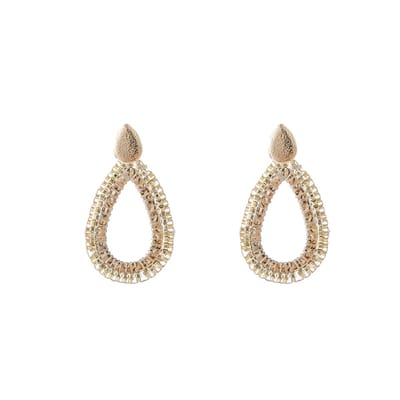 Go Dutch Label Oorknoppen Square Beads Drop Goud Champagne