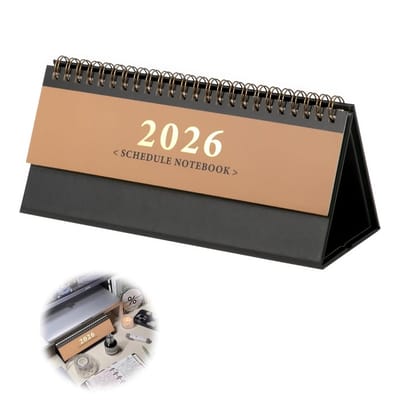 Dailygoods- Tafelkalender 2026 - Weekkalender 2025-2026 - Staande Kalender - 2 Pagina's per Week - Compact 21,3 x 9,3 x 7,5 cm - Feestdagen Duitsland/Oostenrijk