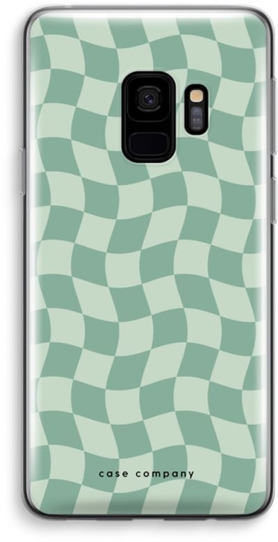 Case Company® - Hoesje geschikt voor Samsung Galaxy S9 hoesje - Grid Groen - Soft Cover Telefoonhoesje - Bescherming aan alle Kanten en Schermrand