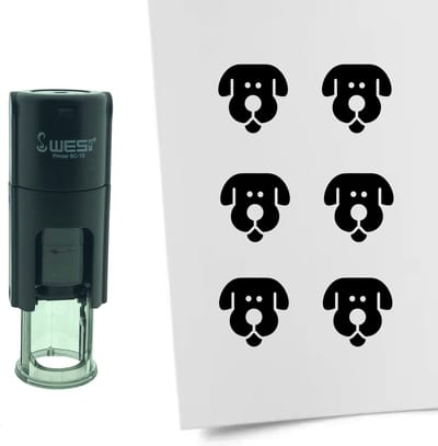 CombiCraft Stempel Hond 10mm rond - zwarte inkt