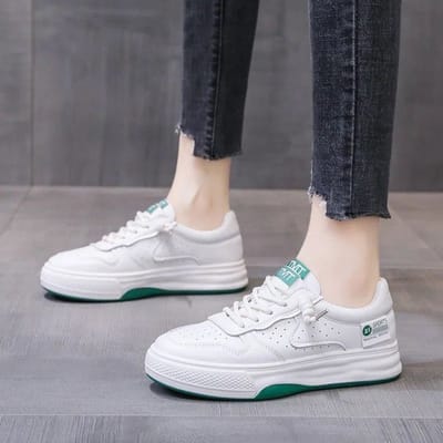 Kleine Witte Schoenen Dames Zomer Veelzijdig Platte Platform Lente en Herfst Nieuw Dunne Instapper Casual Sport Board Schoenen 40 groen