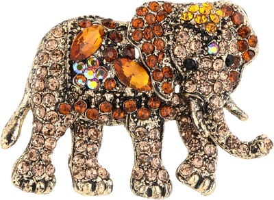 Broche olifant - Michelle Bijoux - Dames broche - Dames sieraden - Broche met olifant - Bruin - Stainless Steel (verkleurt niet!) - Kerst sieraden - Kerst cadeau - Sinterklaas - Moederdag - Valentijn - Broches