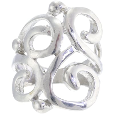 Behave - Ring - Antiek zilverkleurige statement ring met sierlijke krullen – Elegant en tijdloos design