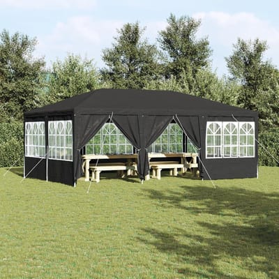 Partytent met zijwanden - Feesttent Tuintent - Outdoor Evenementen - Weerbestendig PE Materiaal - 6 x 4 meter - Antraciet