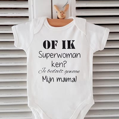 Baby Rompertje met tekst Je bedoelt gewoon mijn mama ! | korte mouw | wit | maat 62/68 | verjaardag vrouw cadeau voor kraamcadeau moeder - kraamgeschenk zwangerschap aankondiging mama's liefste worden voor verjaardag I love bekendmaking zwangerschap