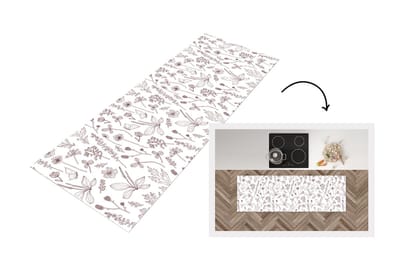 Keukenloper - Loper keuken - Planten - Patroon - Bloemen - 150x50 cm - Keukenloper vinyl