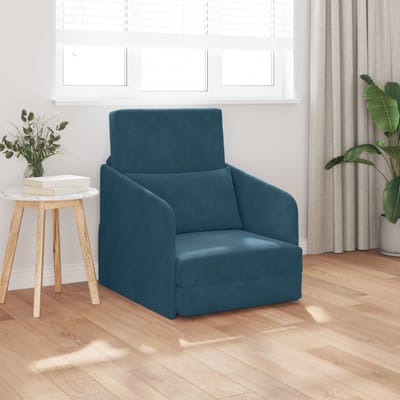 vidaXL - Slaapbank - Blauw - 65 - x - 80 - x - 83 - cm - Fluweel