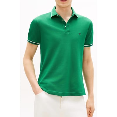 Tommy Hilfiger Tipped Slim Fit Polo Nouveau Green Größe: S | Poloshirts Outlet | Herren | Grün