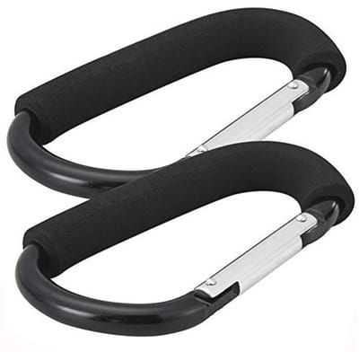Zwarte 6.3" Buggy Clips voor Pram & Pushchair - 16cm (2 Stuks)
