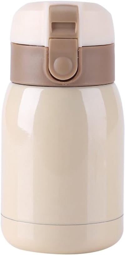 Compacte RVS Isolatiebeker met Dubbele Wand - Vacuüm Thermosbeker voor Koffie, Thee en Water (180ml - Beige)