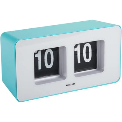 Karlsson Wandklok Funky Flip - Turquoise - 7x17.7x9.2cm - Wandklok Scandinavisch