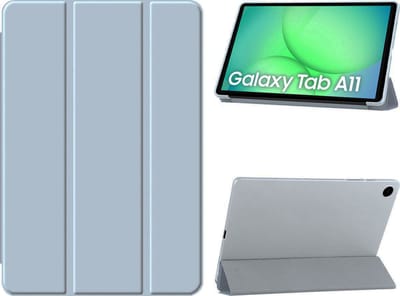 Arara Hoes Geschikt voor Samsung Galaxy Tab A11 8.7 inch - Tri-Fold bookcase met auto/wake functie - Licht Blauw