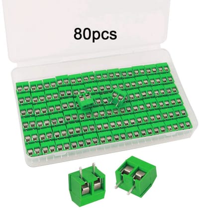 Premium 2-pins PCB Mount Screw Terminal Block Set - 80 stuks, 5.08 mm, geschroefde verbindingen