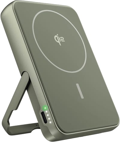 Fresh 'n Rebel Magnetische Powerbank 10000 mAh - MagSafe & Qi2 geschikt - Draadloze Powerbank iPhone & Android - USB-C - Dried Green