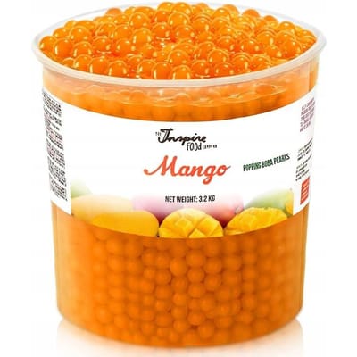 Inspire Food Company - Bubble tea - Bubble Tea Parels - Popping Boba Pearls - Popping Fruitparels - Mango - 3.2 KG