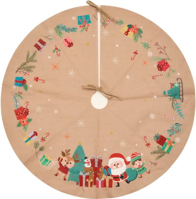 Kerstboomkleed met een kerstmanmotief, Ø 90 cm