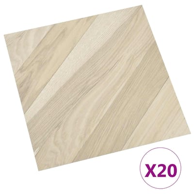 vidaXL - Zelfklevende - Vloerplanken - Beige - Gestreept - 30,5 - x - 30,5 - cm - 20 - st