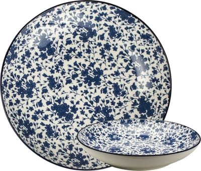 Gusta - Pastabord rond - ø 21,5cm - Porselein - Floral - Out of the Blue - Saladebord