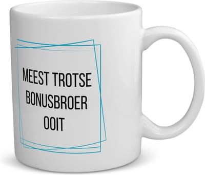 Akyol - meest trotse bonusbroer ooit koffiemok - theemok - Broer - trotse bonusbroer - verjaardagscadeau - verjaardag - cadeau - cadeautje voor broer - broer artikelen - kado - geschenk - gift - 350 ML inhoud