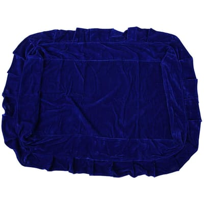 Pluche Doek Piano Dubbele Kruk Stofhoes met Gekreukelde Rand Kantdecoratie (Blauw)